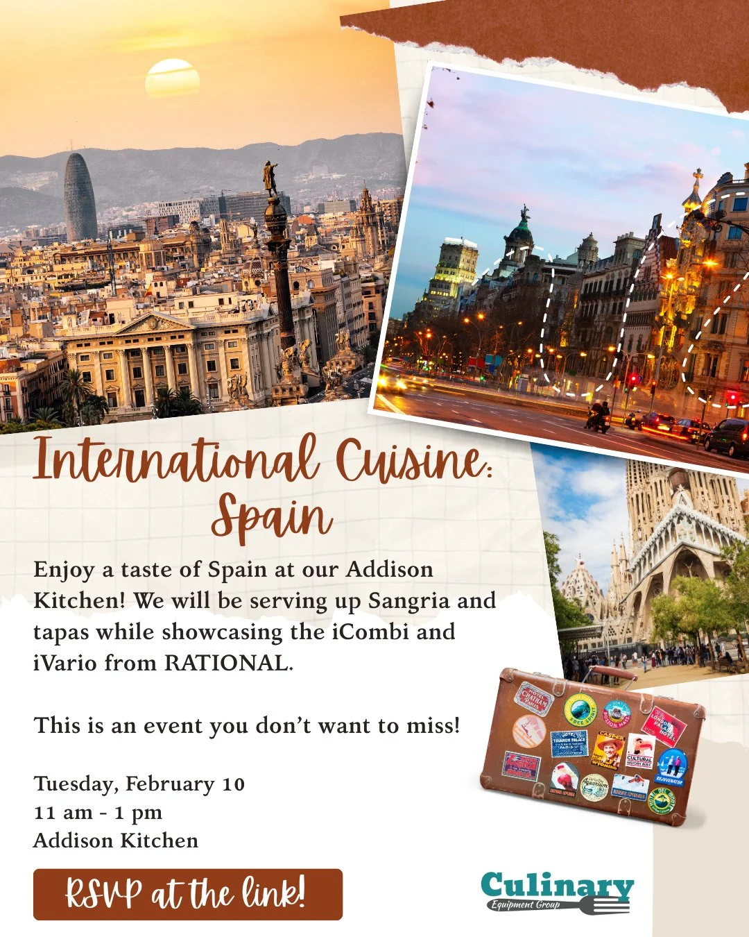 You're invited!⁠
⁠
Join us for International Cuisine: Spain on Tuesday, February 10th.⁠
⁠
You won't want to miss this one!