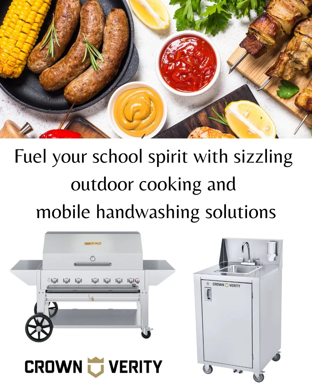 Sporting events, pep rallies, and orientation week programs need a food service solution that brings the heat and is built to last⁠
⁠
Crown Verity grills check all the boxes. With flexible options like removable griddle plates and veggie trays, you c