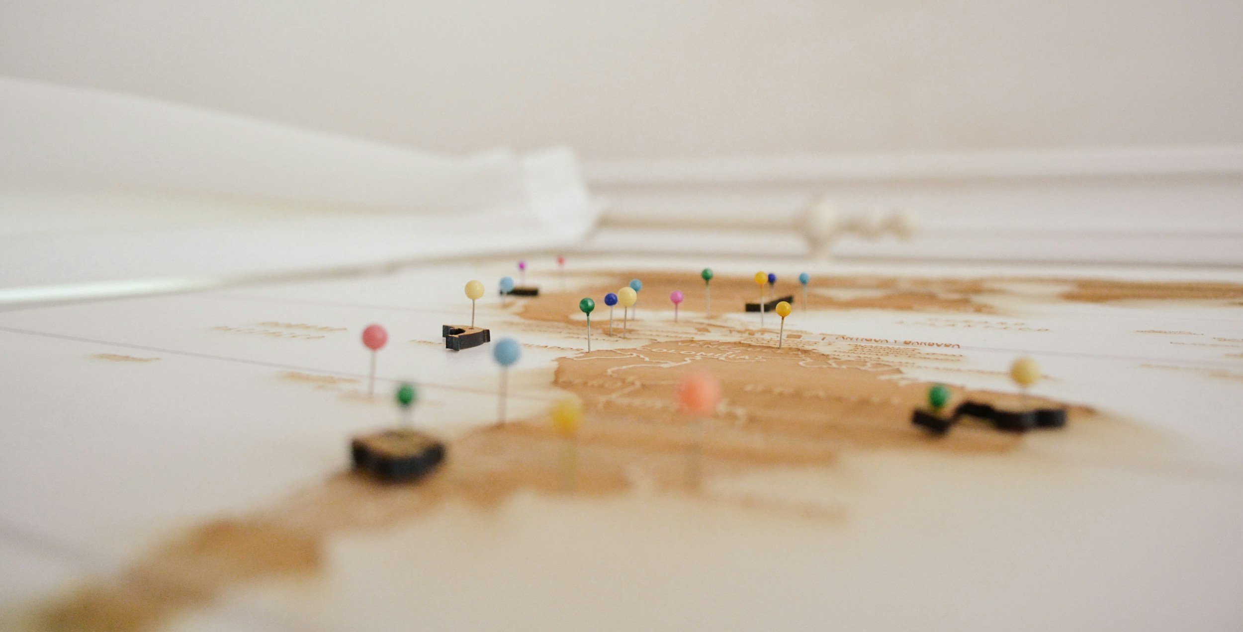 Image of a map with pins to mark location points