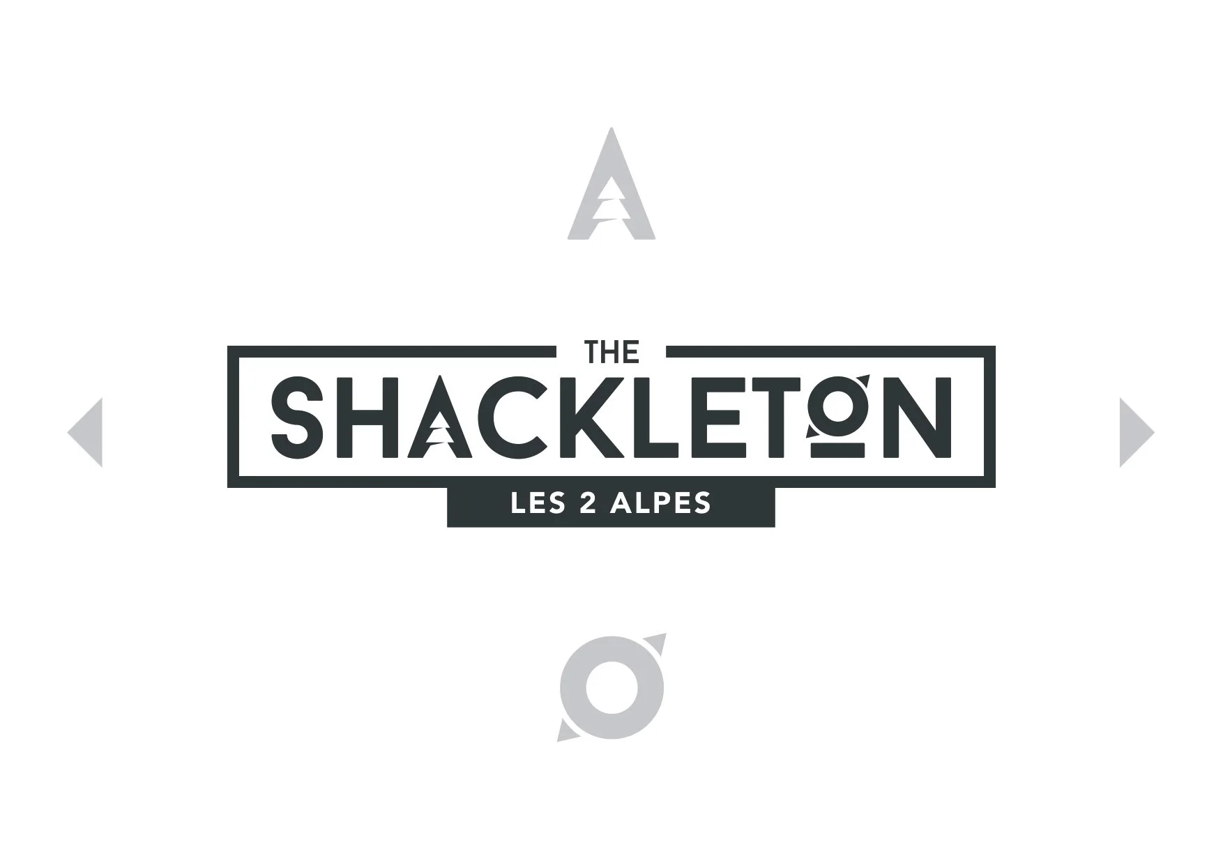 Logo avec le texte "The Shackleton Les 2 Alpes" et un motif de sommet de montagne