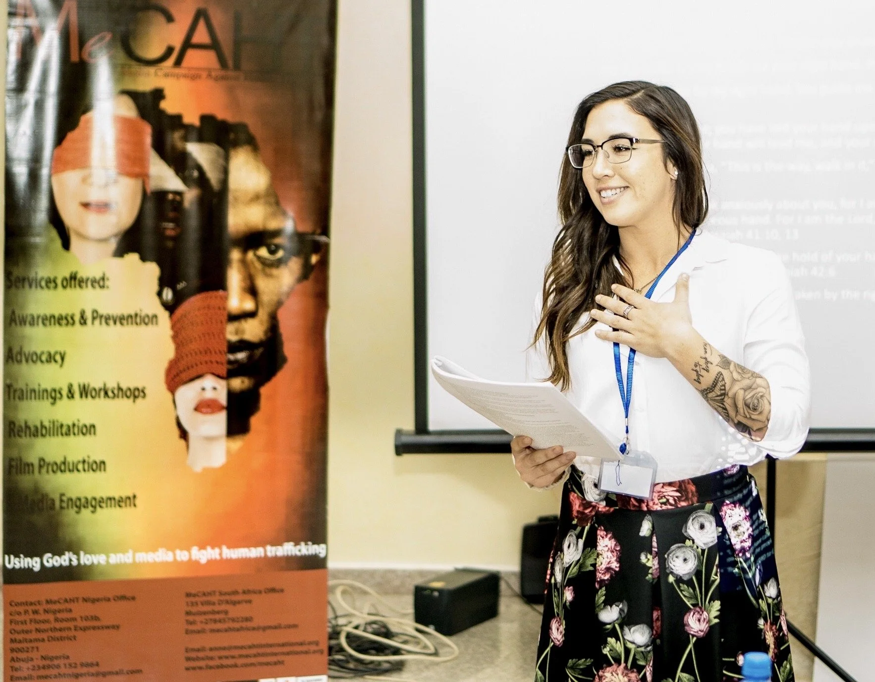 Presenting at the Media Campaign Against Human Trafficking (MeCAHT) Conference in Abuja, Nigeria