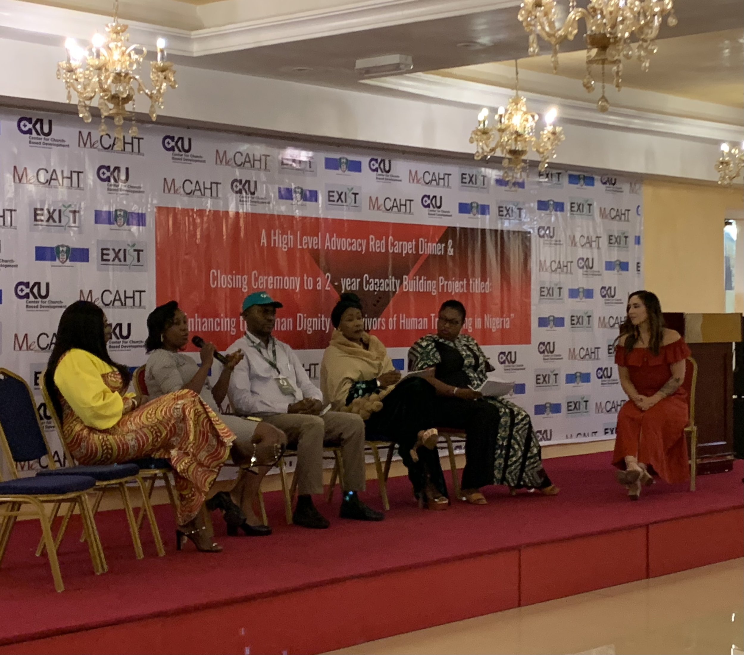 Moderator for the MeCAHT Panel Discussion at the Red Carpet Dinner for Counter-Trafficking Organizations in Nigeria