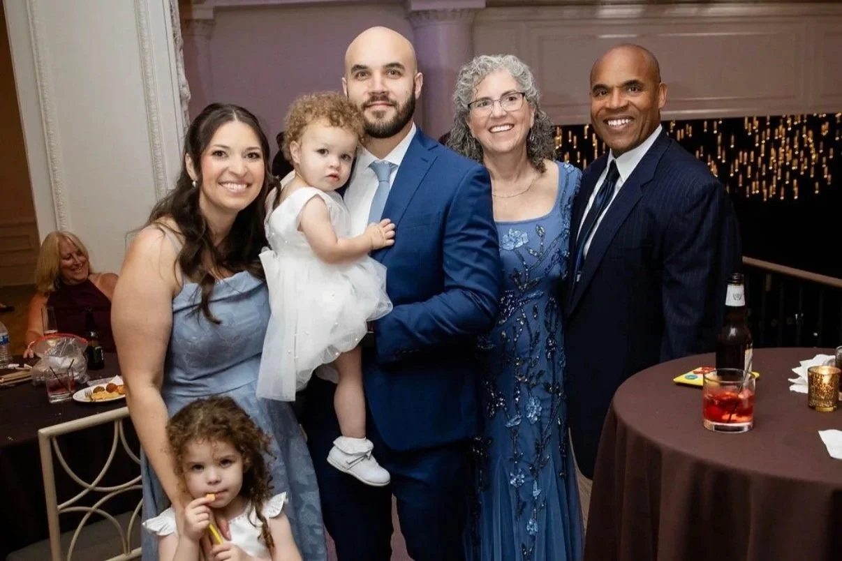 [from left to right] - Mark Covington's Daughter in Law, Grand daughters, Son Mark Jr., Wife Andrea Covington, and Mark Covington