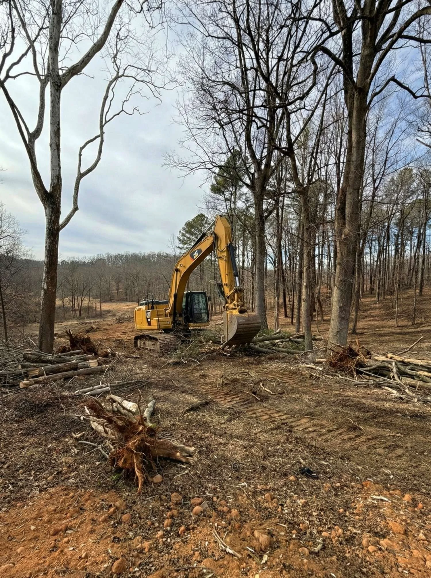 Land clearing and grading preparing a property for outdoor construction in Waldorf, MD