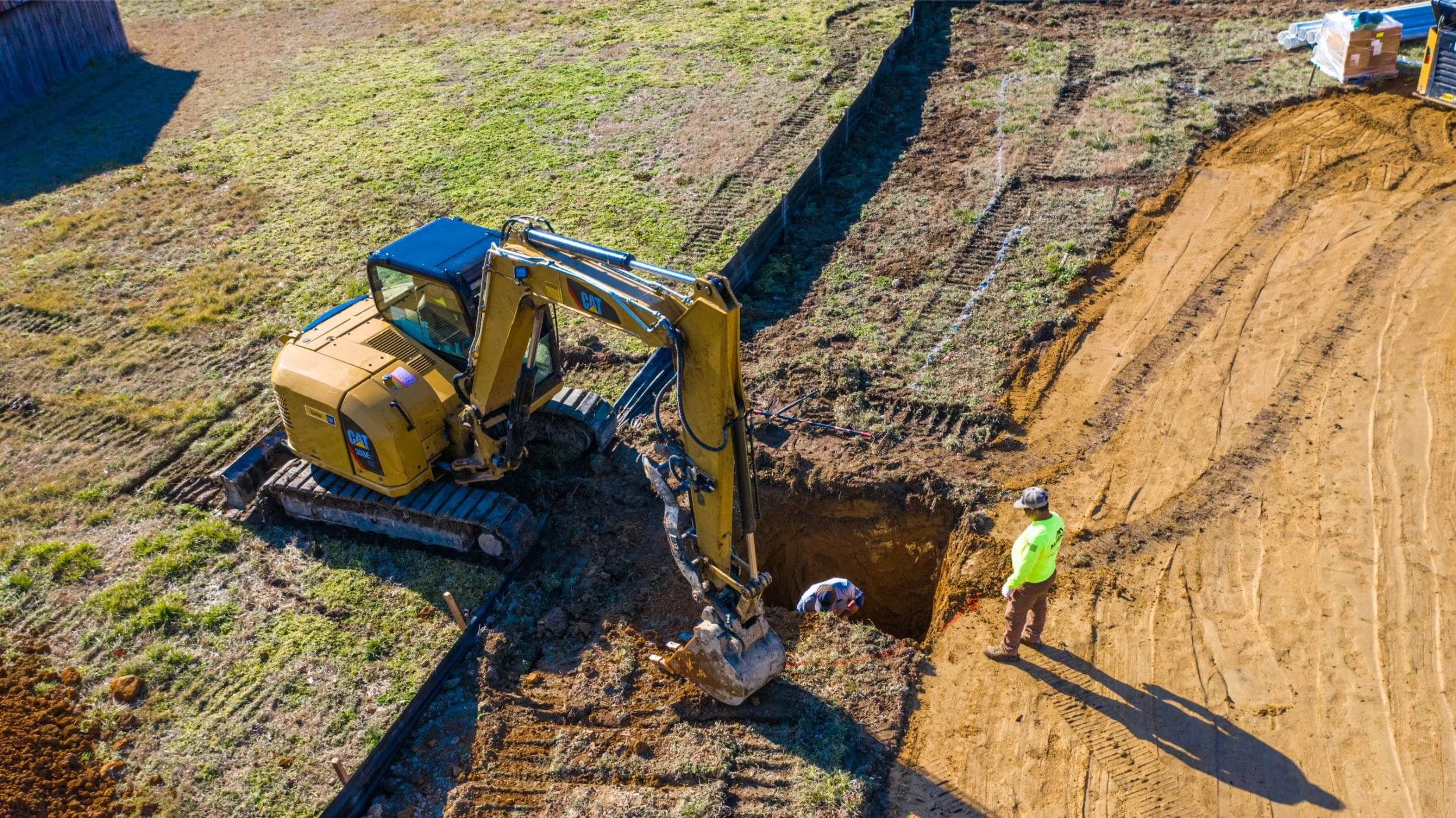 Excavating equipment performing site preparation for outdoor construction in Brandywine, MD