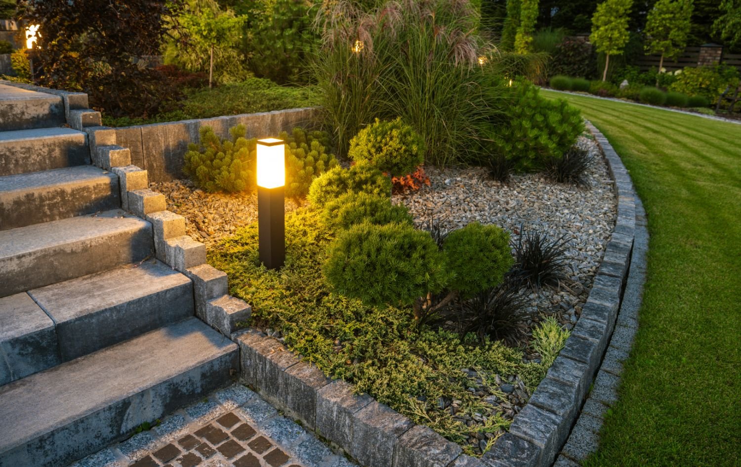 Outdoor lighting integrated into a complete outdoor living project in Laurel, MD