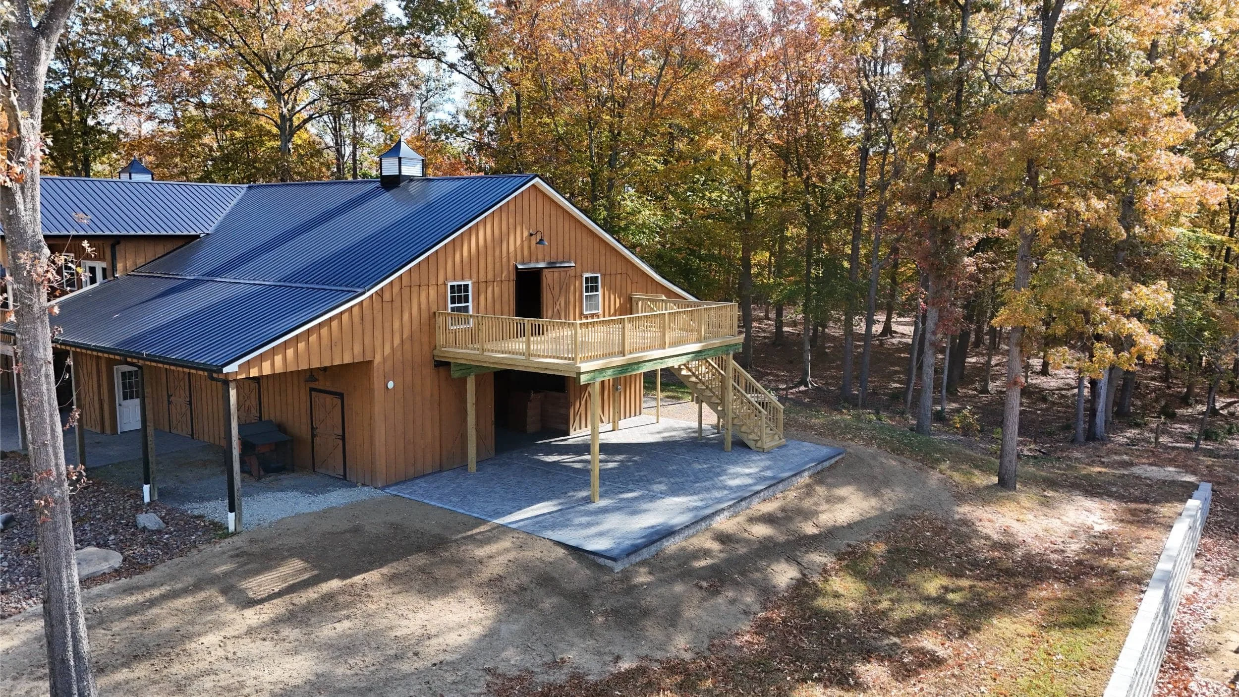 A composite deck and pavilion designed for a large backyard in Severna Park, MD