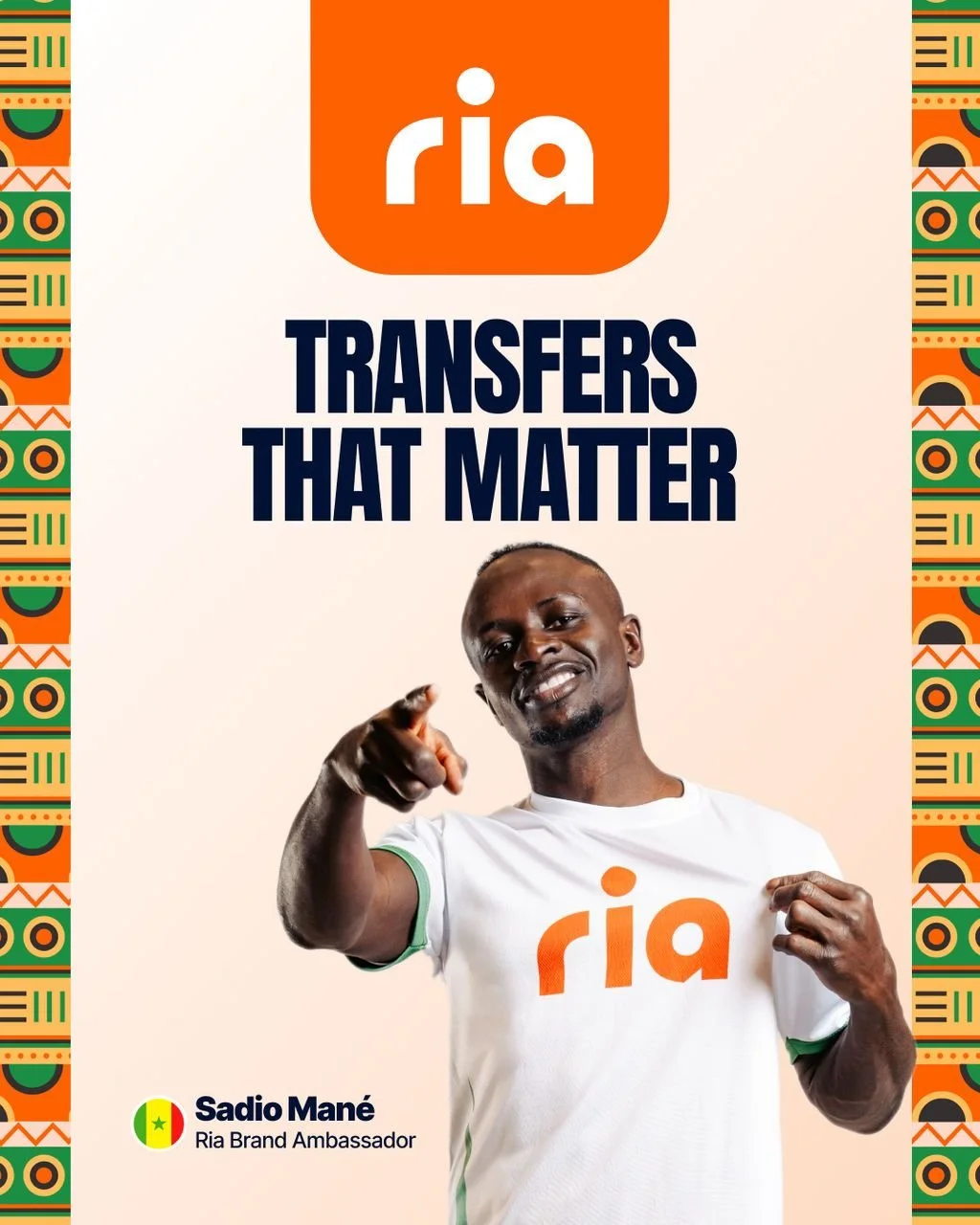 Sadio Mané Becomes Brand Ambassador for Remittance Giant Ria