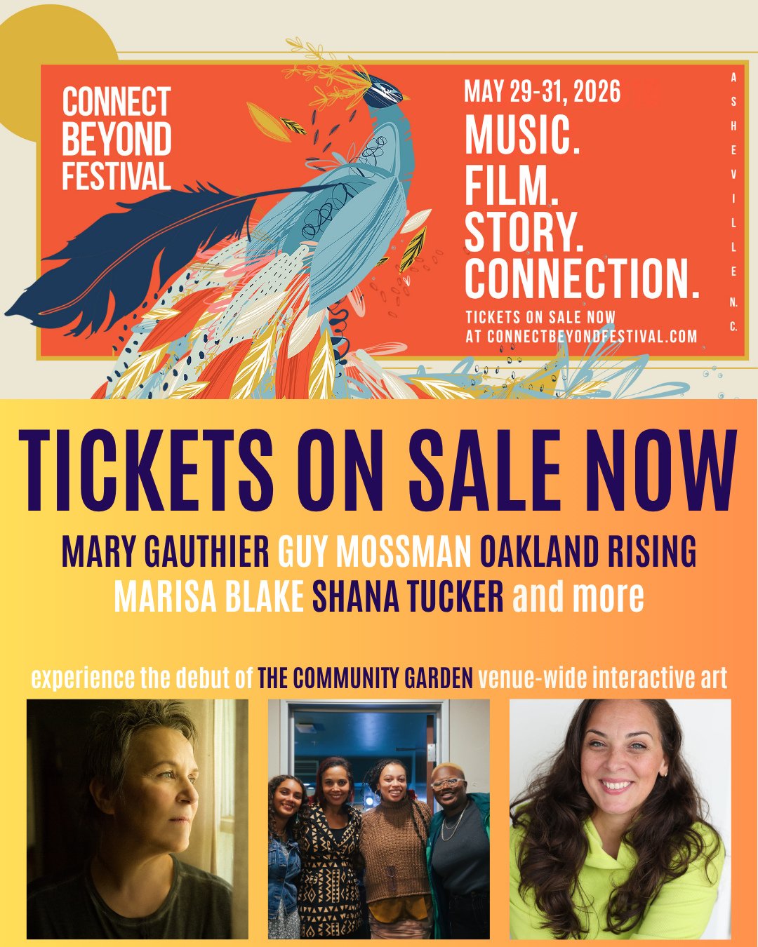 TICKETS ON SALE NOW! ⁠
⁠
Join us at Connect Beyond for three days of music, storytelling, and immersive experiences at The Orange Peel in Asheville.⁠
⁠
The 2026 festival brings together filmmakers, musicians, creatives, and cultural voices for a week