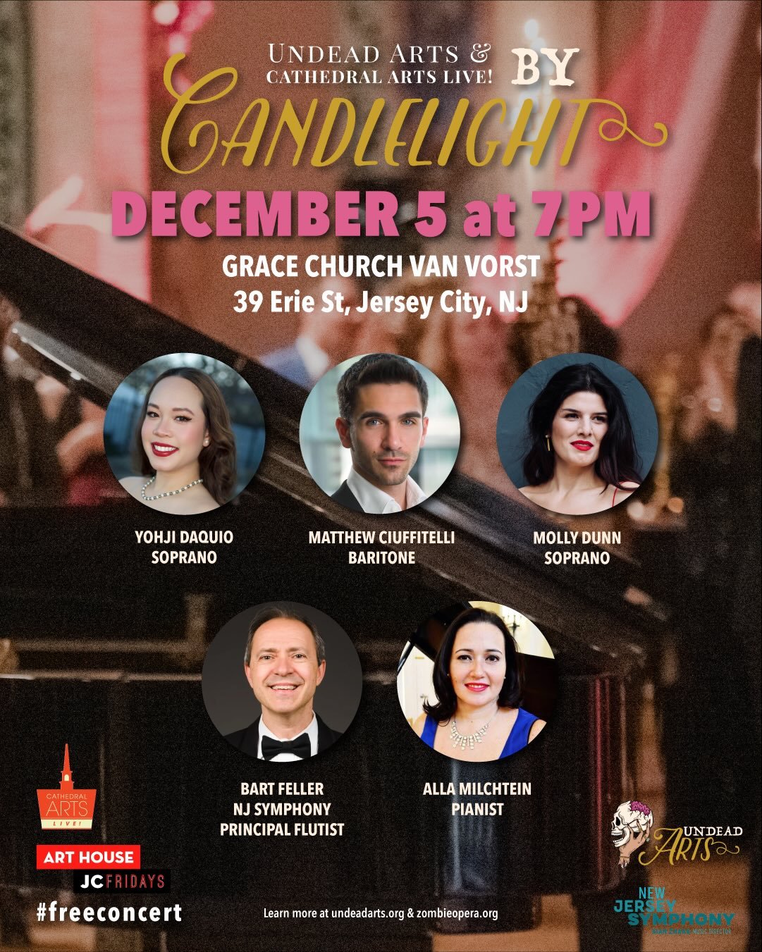 TOMORROW! Don&rsquo;t miss our last event and #jcfridays of the year: Undead Arts and Cathedrals Arts Live!: By Candlelight. The show begins at 7pm with a performance from @cathedralartslive. Then at 7:30pm enjoy some #opera from past @zombieopera si