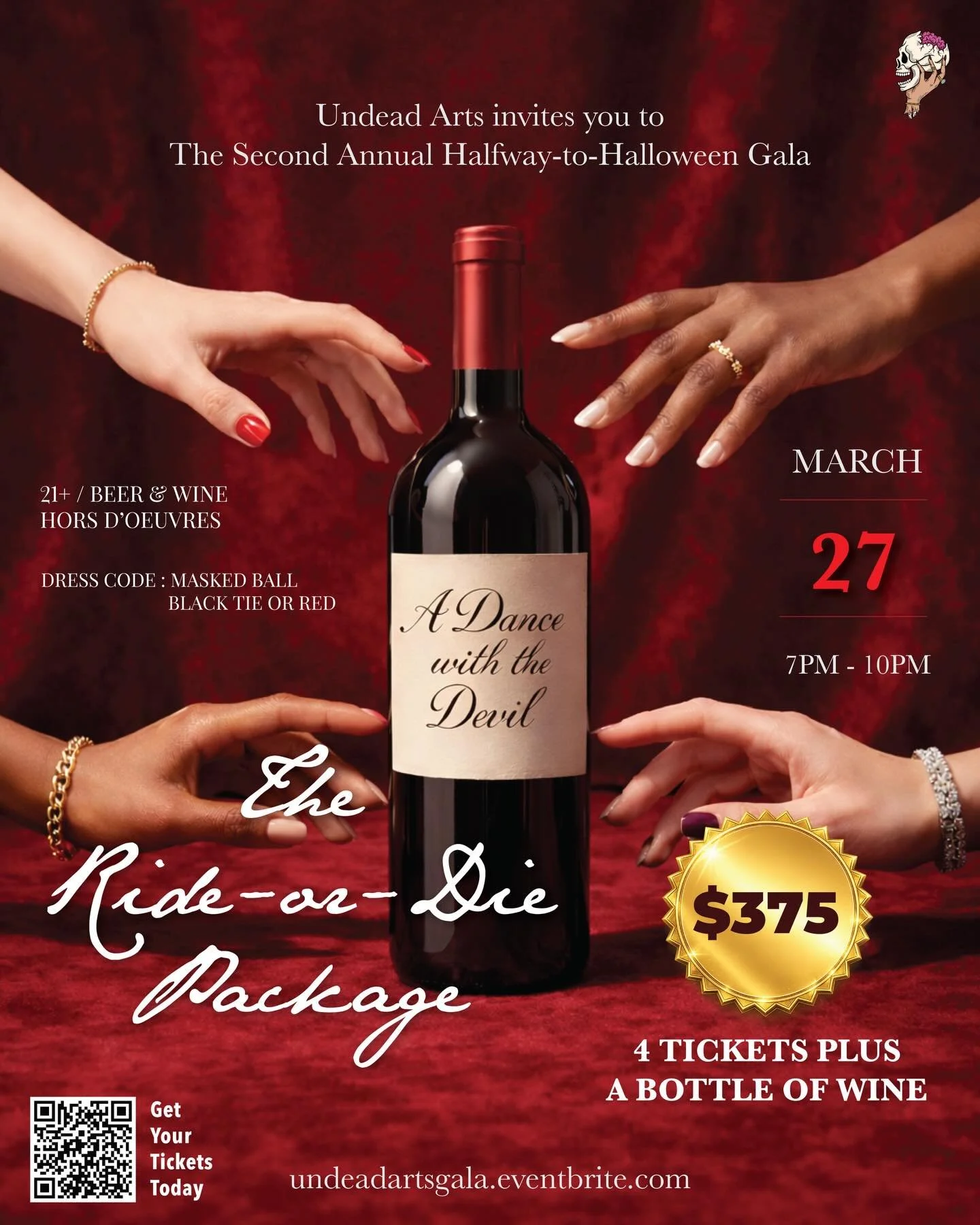 You&rsquo;re just dying for an unforgettable party.. and we&rsquo;re here to give you everything you need..and more.. So find your three favorite people, and indulge the night away with them with our Ride-or-Die Package: 4 tickets plus 1 bottle of wi