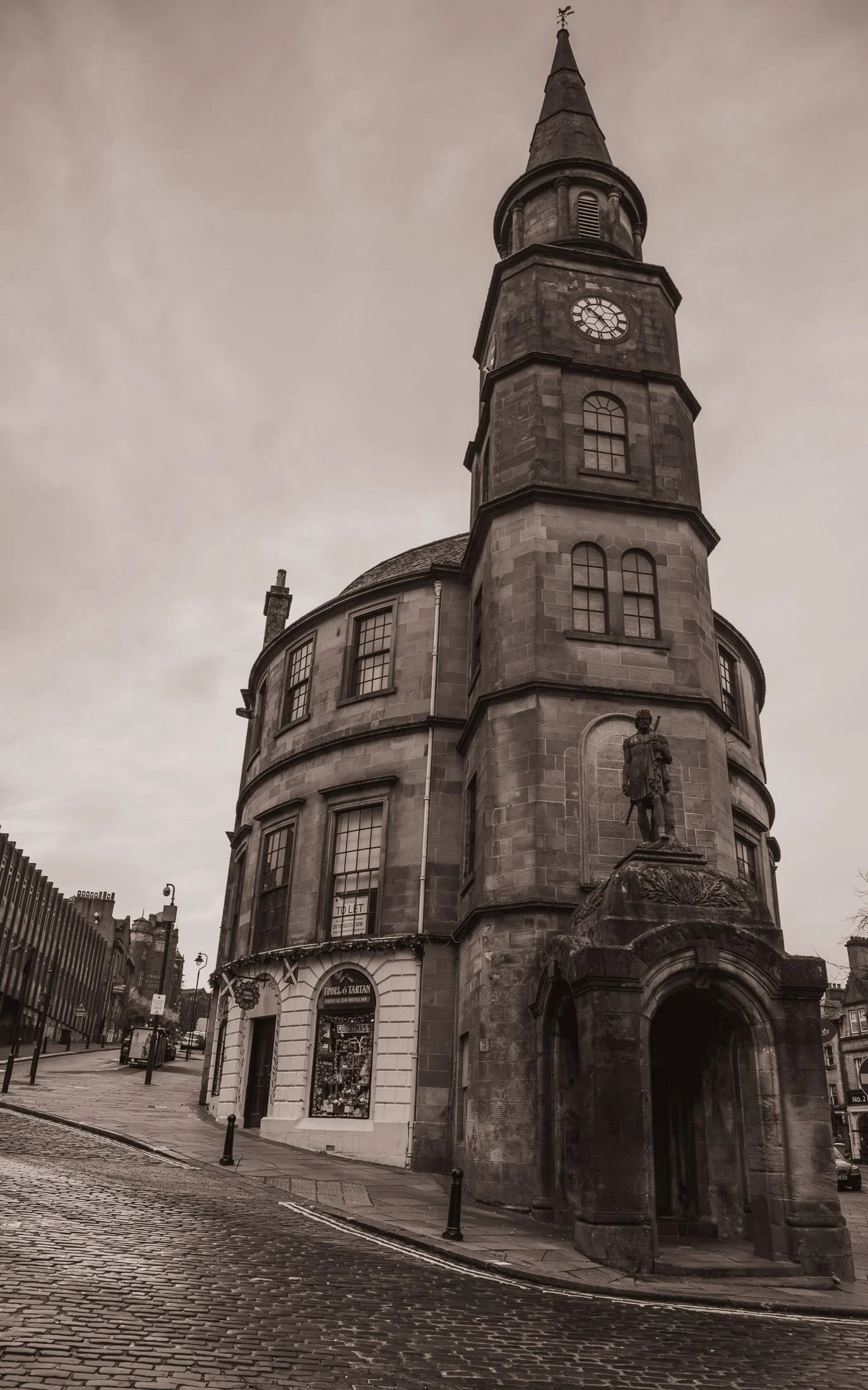 The Athenaum in Stirling in black and white photography