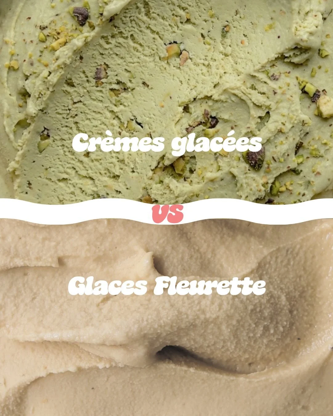 Cr&egrave;mes glac&eacute;es VS glaces Fleurette 
On vous explique tout ! 

#icecream #glaces #tasty #plantbased