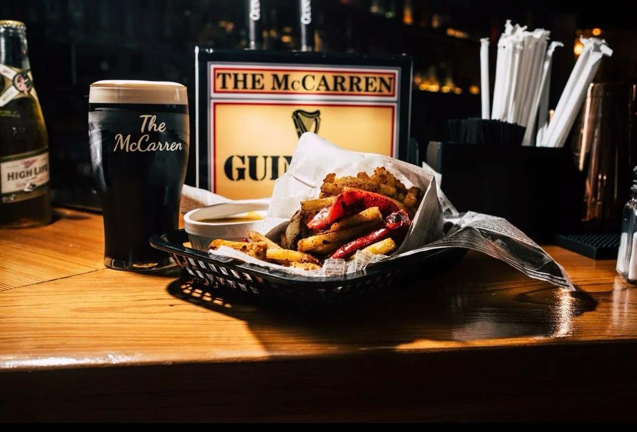 Friday nights belong at The McCarren 🍻#guinness #spicebag #williamsburg