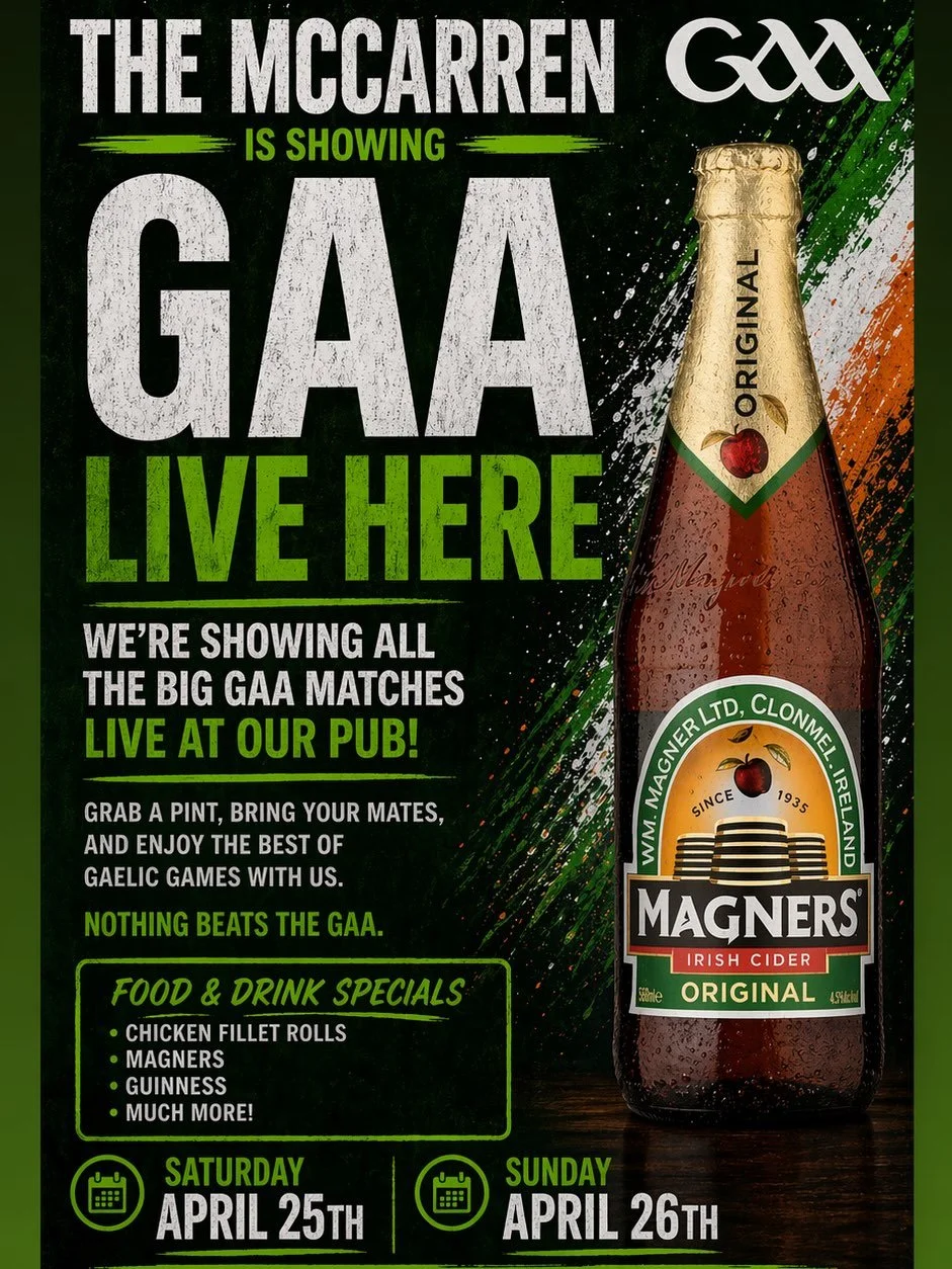watch the GAA LIVE from @themccarrennyc serving chicken fillet rolls &amp; Pint Bottles of Magners all day long. #gaa #championship #magners #chickenfilletroll #williamsburgbrooklyn