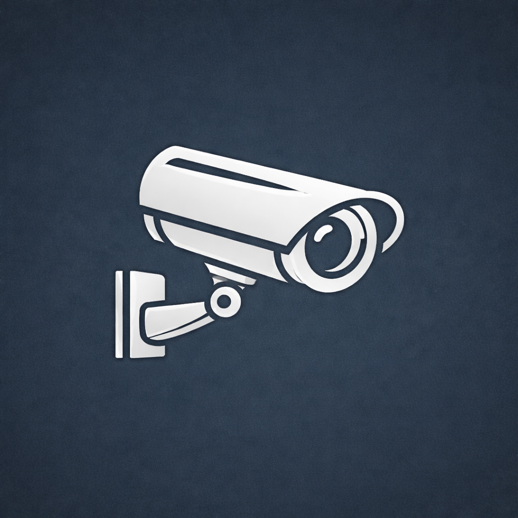 Icon of a security camera mounted on a wall.