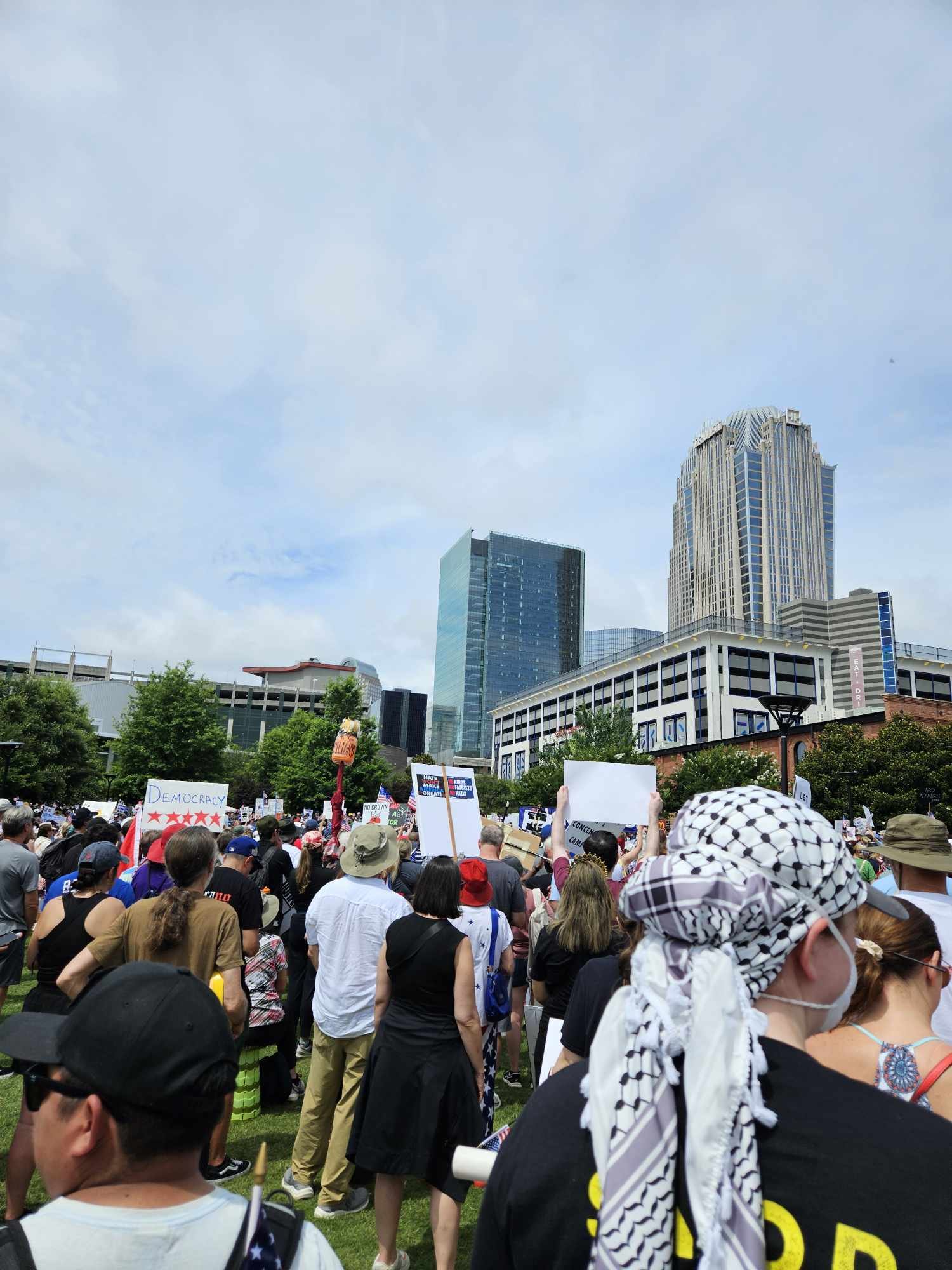Image of protest in uptown Charlotte