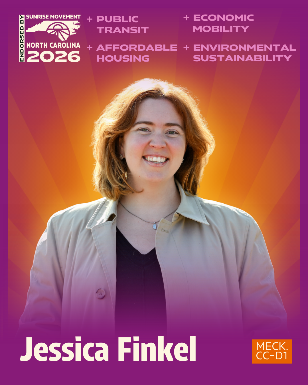 Sunrise Movement NC endose Jessica Finkel