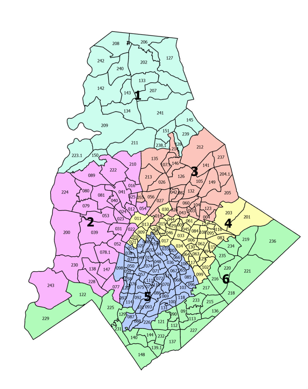Map of Mecklenburg Districts for County Commissioner Race