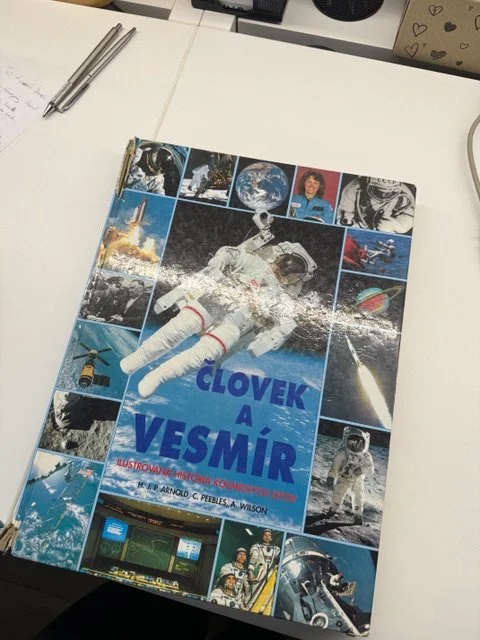 Lukáš' childhood book, signed by a Czech astronomer