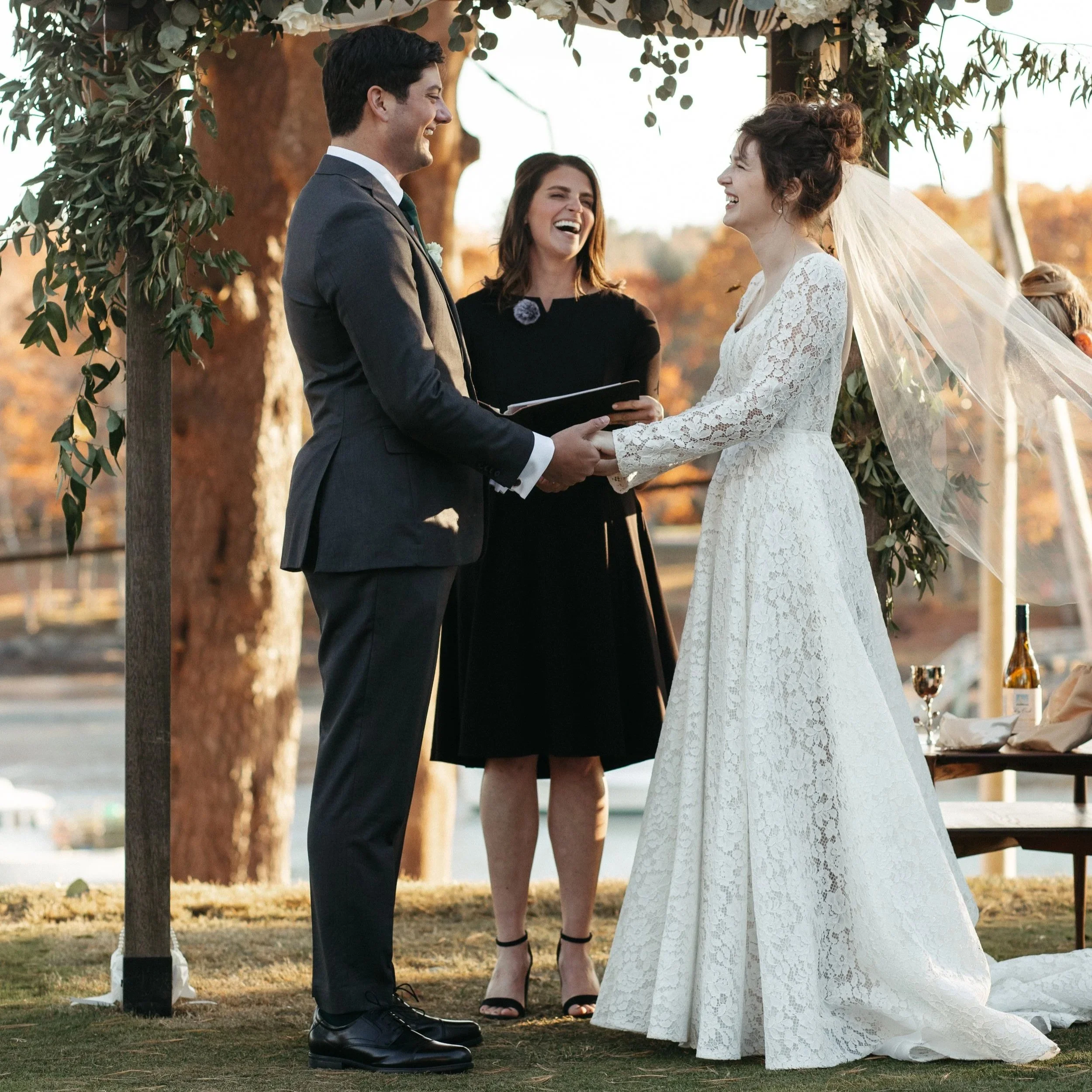 Chelsea Officiating an Outdoor Wedding Ceremony