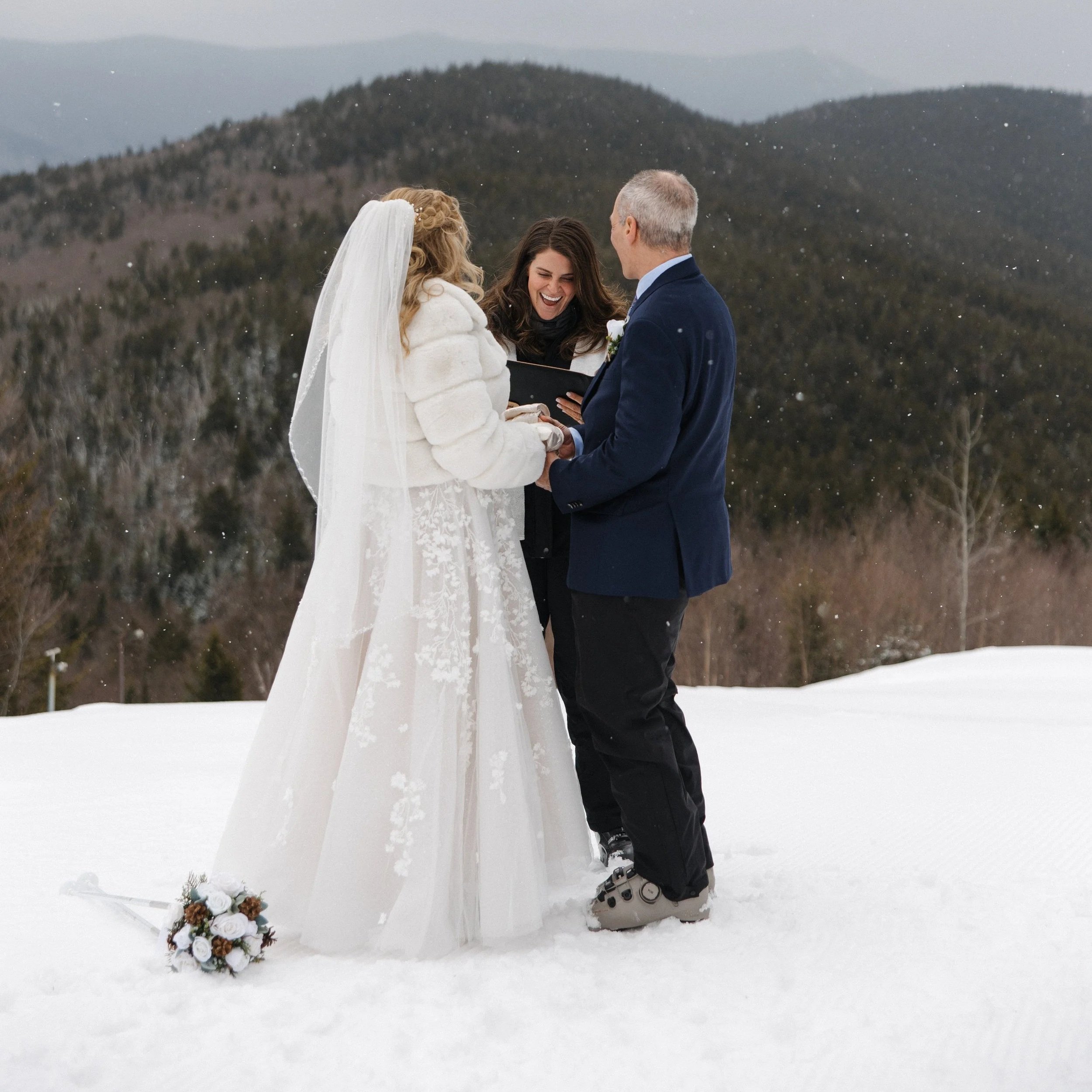 Snowy Mountaintop Elopement at Bretton Woods, New Hampshire