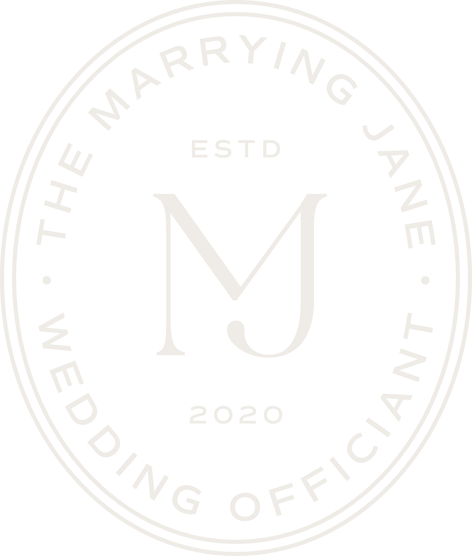 The Marrying Jane wedding officiant badge logo