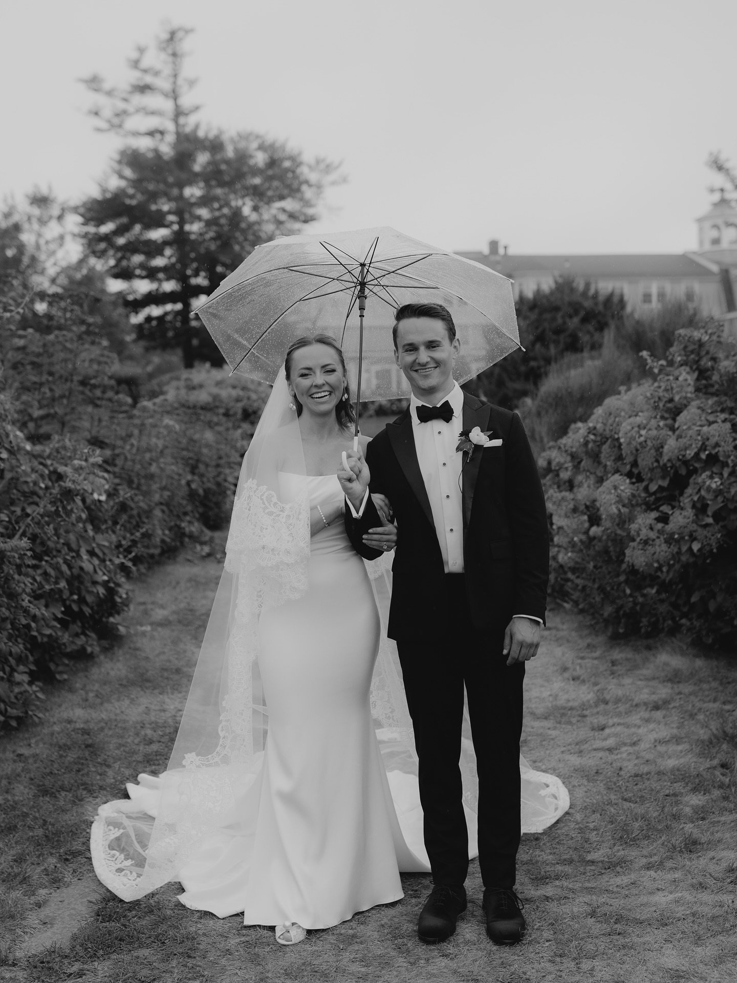 Wedding officiant with Tori and Ben at their elegant Black Point Inn wedding in Scarborough, Maine