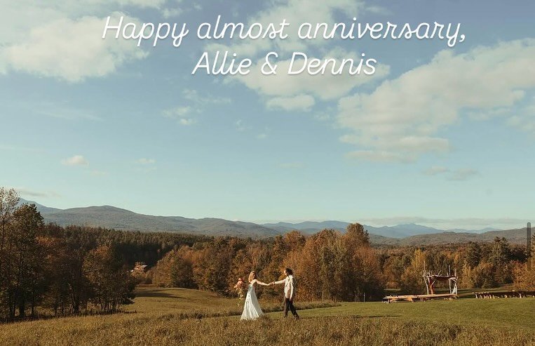 Allie 💛 Dennis 📷 @celiakphoto 
🎶 @grippofunkband 
🍴 @dinobonesbbq 
🌸 @blossomingbough 
🍸🍹🥂 🍻 @blissridgevt 
.
.
.
.
.
.
.
.
.
.
. 
.
.
#vtweddings #vermontwedding #mountainwedding
#farmwedding #vermontlife  #farmtotable #farmtotablewedding #