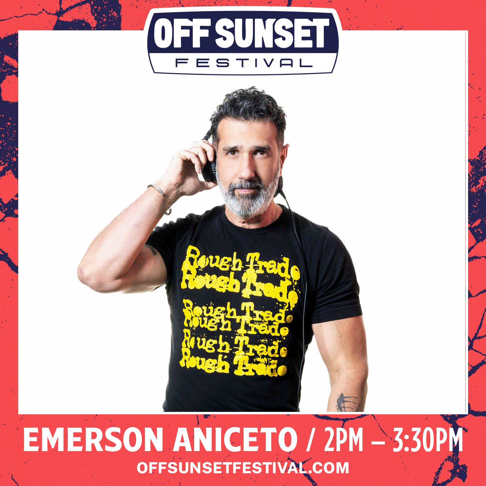 graphic of Emerson Aniceto / set times: 2-3:30