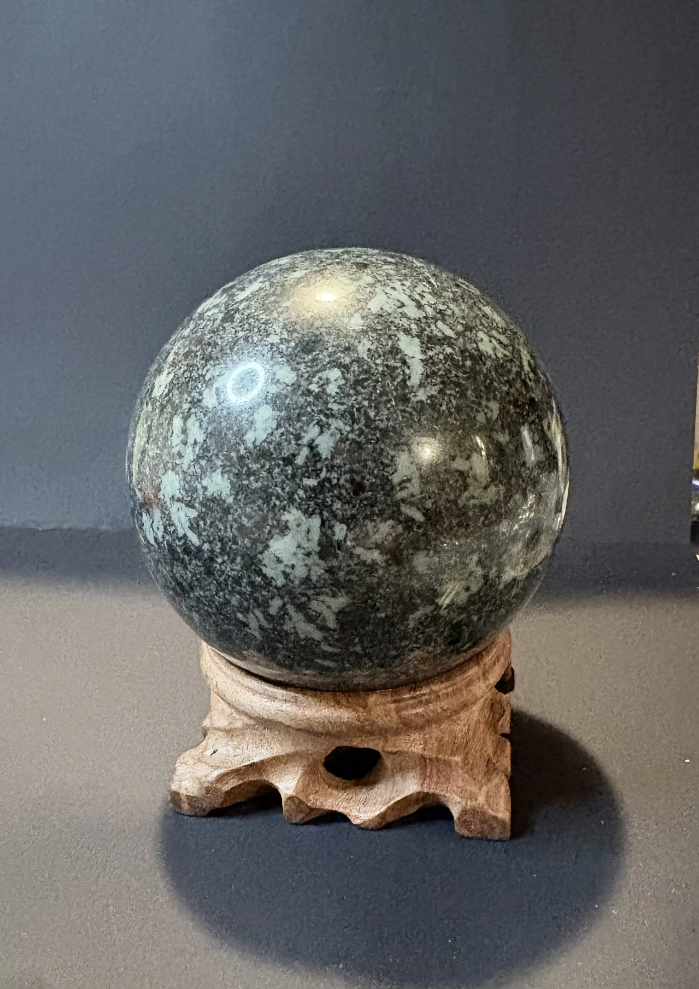 Moss agate sphere