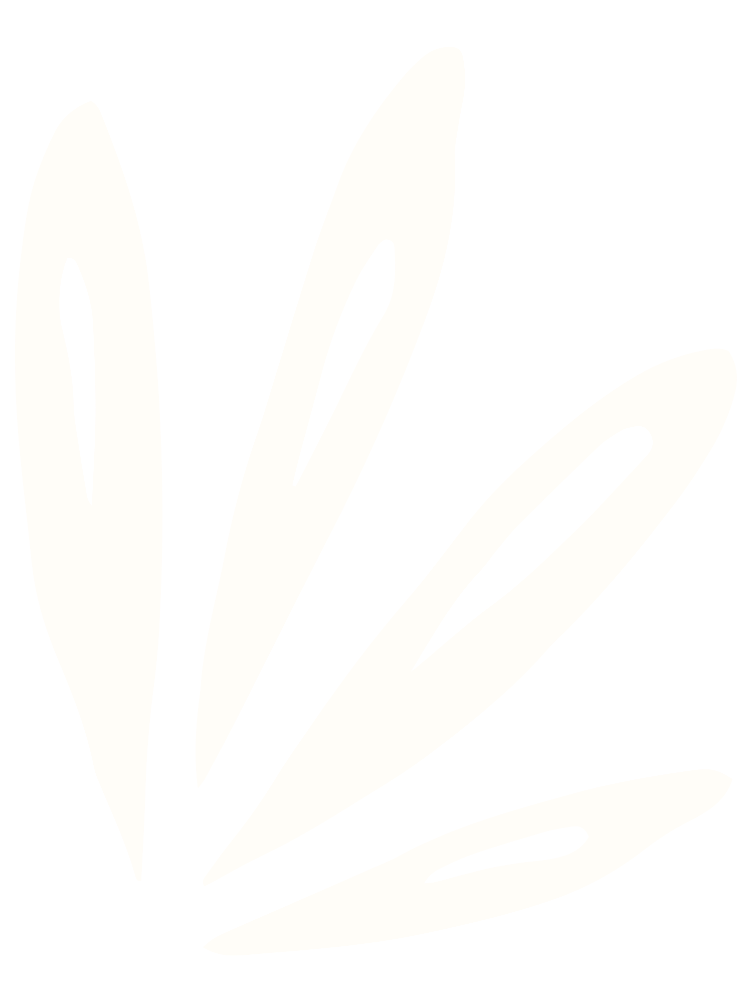 Black background with white abstract leaf or feather design, graphic for Guided Growth.