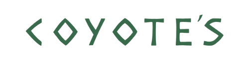 The word 'Coyote's' written in green stylized letters.