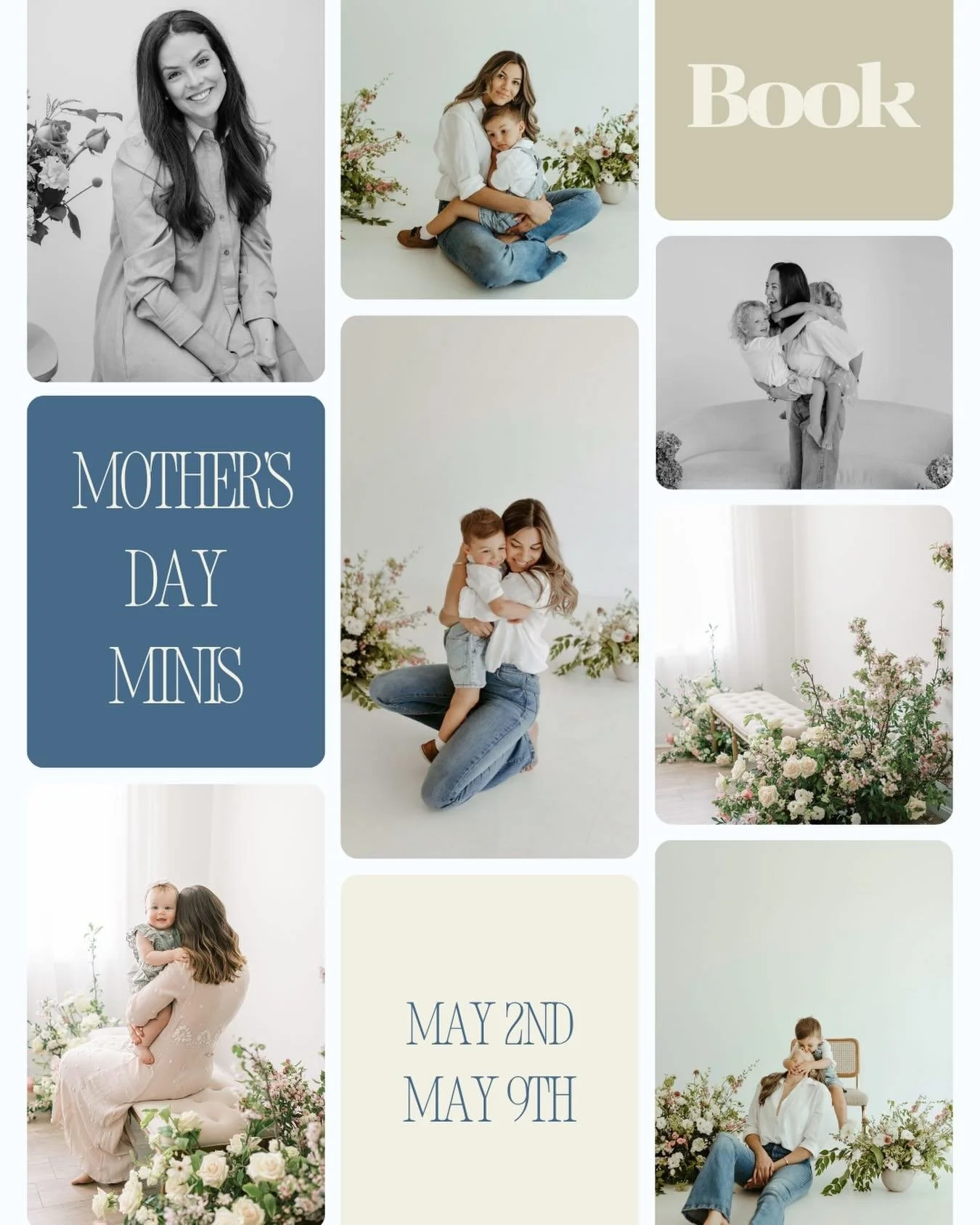 Mother&rsquo;s Day Minis are here 💛🎉

I&rsquo;m setting up a really beautiful natural light studio with florals ans mimosas,🥂and want you and your little humans (or pups) there. 

Think beautiful, relaxed, 30-min sessions that give you up to 20 ne