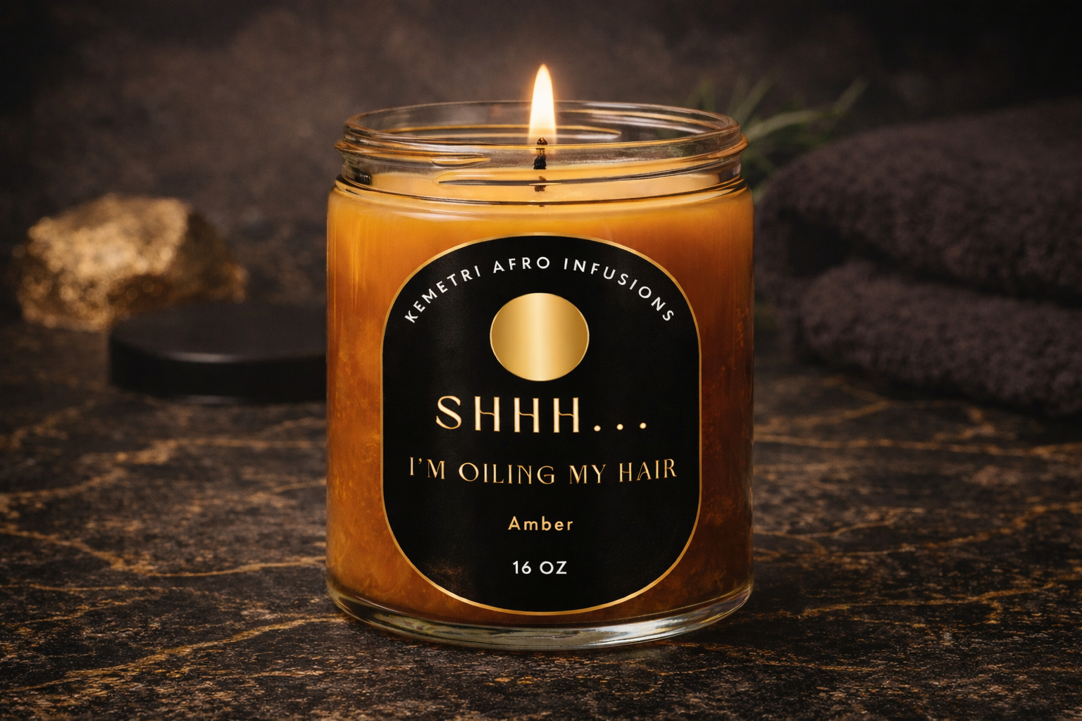 Shhh… I’m Oiling My Hair Candle