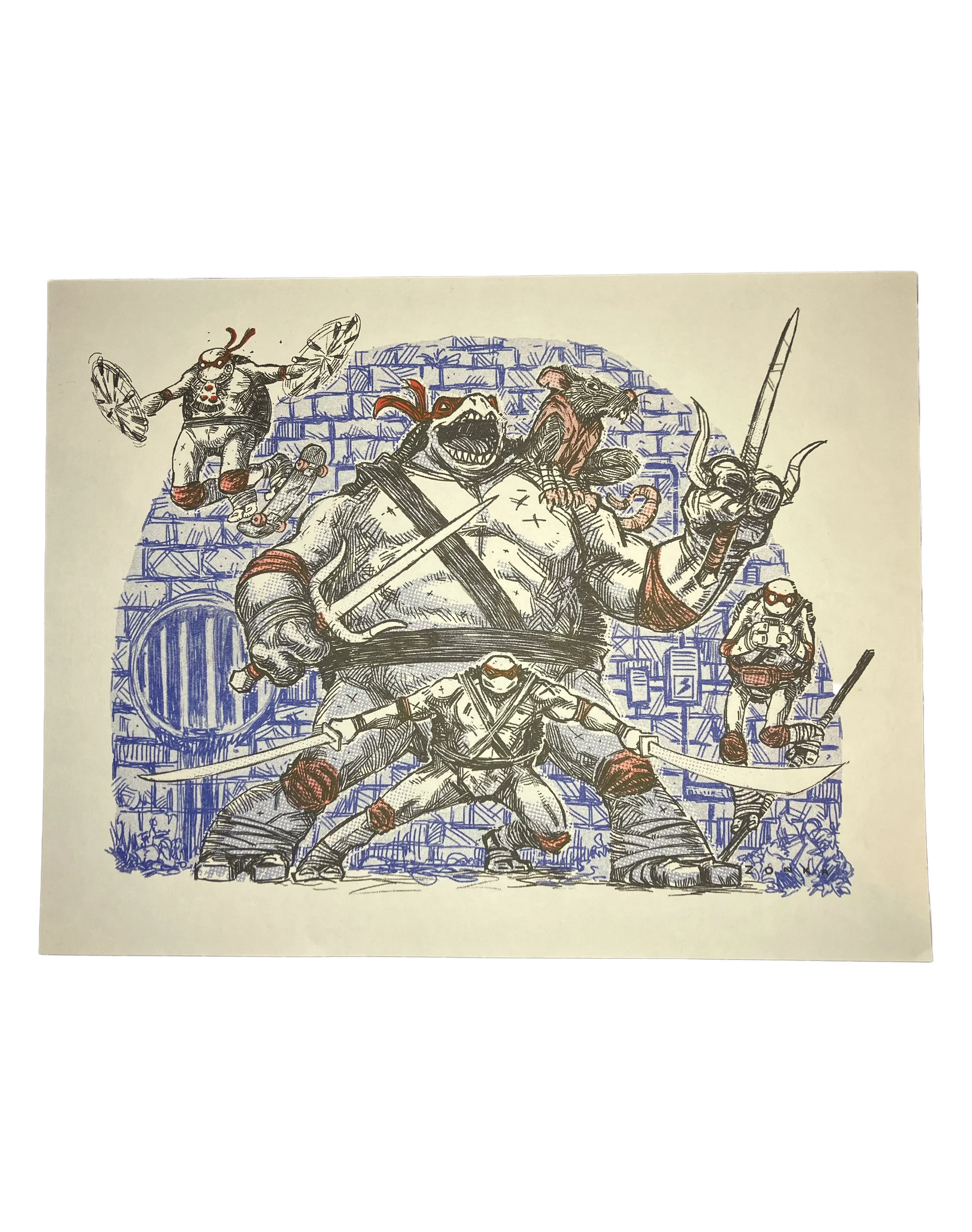 TMNT (Risograph print) 8.5x11"