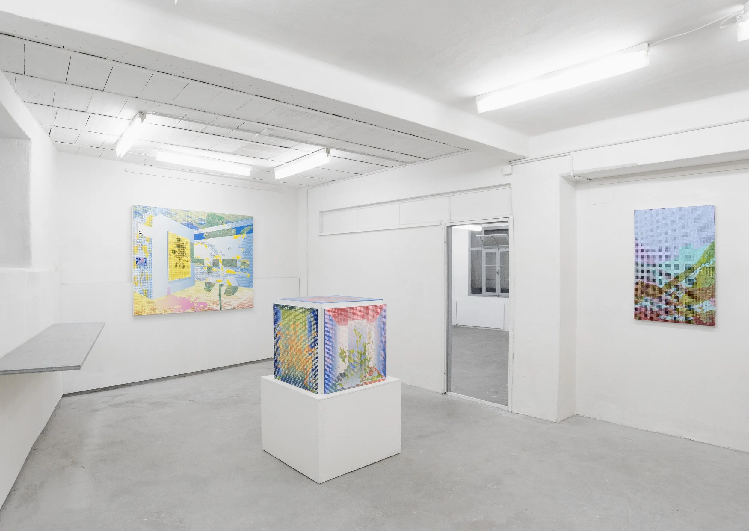 Installation views of Uriel Schmid Téllez solo show at ArteSiA! Gallery by Räto Bachmann, curated by Pietro Giovannoli, 2025.