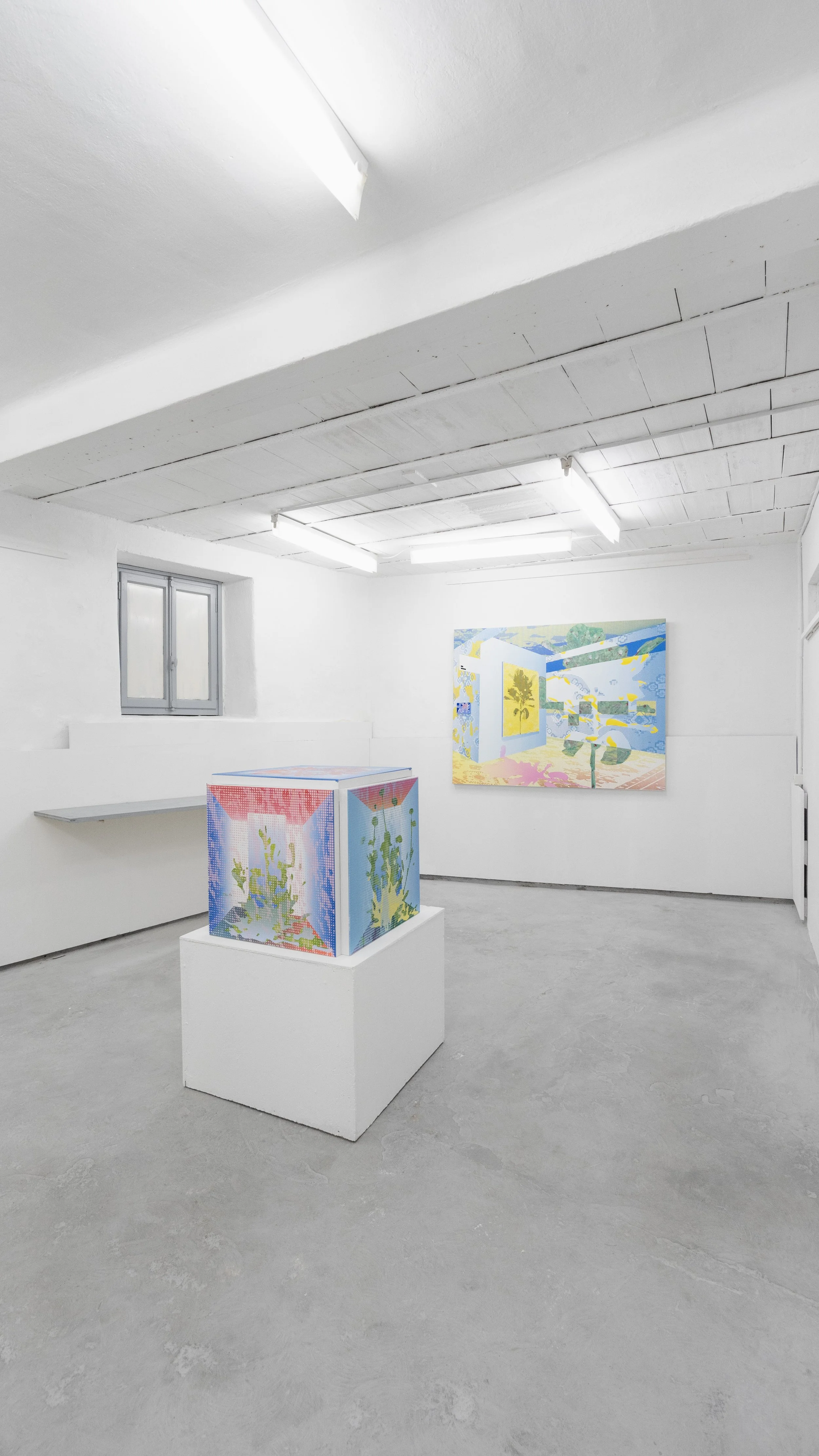 Installation views of Uriel Schmid Téllez solo show at ArteSiA! Gallery by Räto Bachmann, curated by Pietro Giovannoli, 2025.