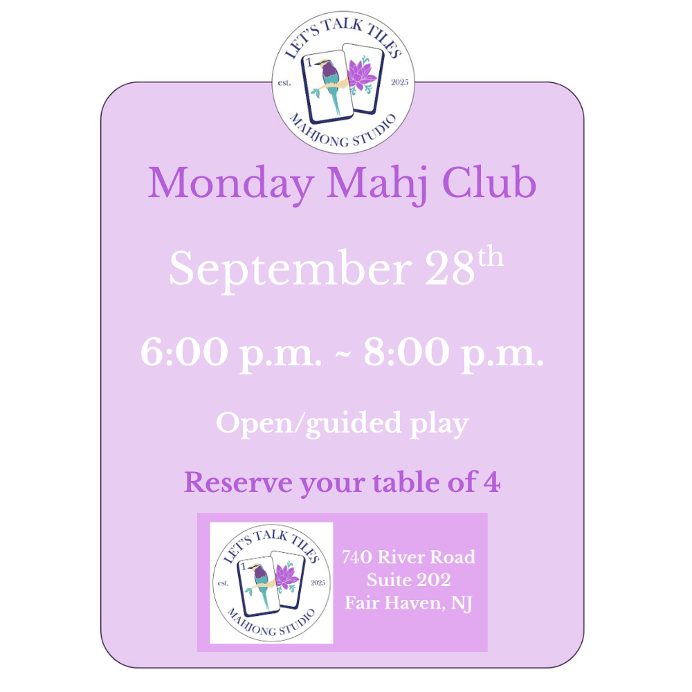 Monday Mahj Club - September  28th Evening