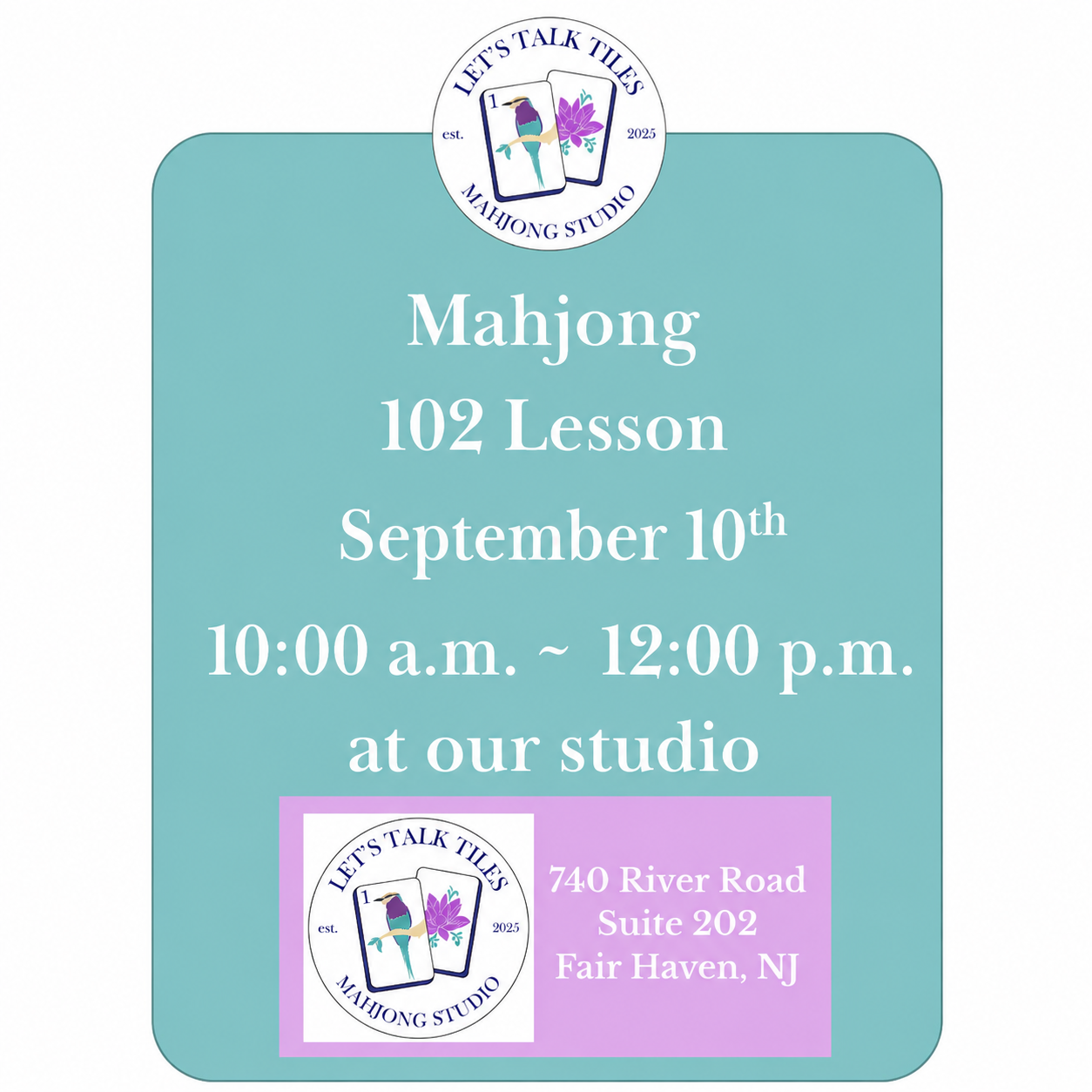 Mahjong 102 Lesson - September 10th Morning SOLD OUT