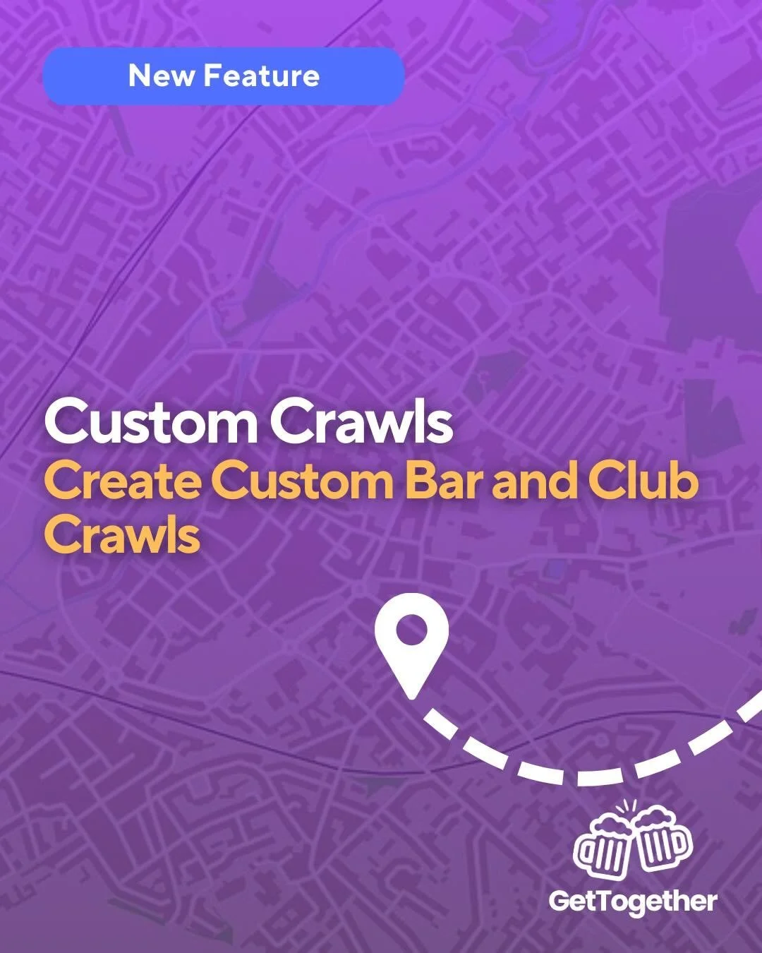 GETTOGETHER CRAWLS

Build the ultimate night out in minutes. 
Add venues, deals, and events - then invite all your friends along. 

Making plans, made easy. 

#pubcrawl #nightout #makingplans #pubgolf