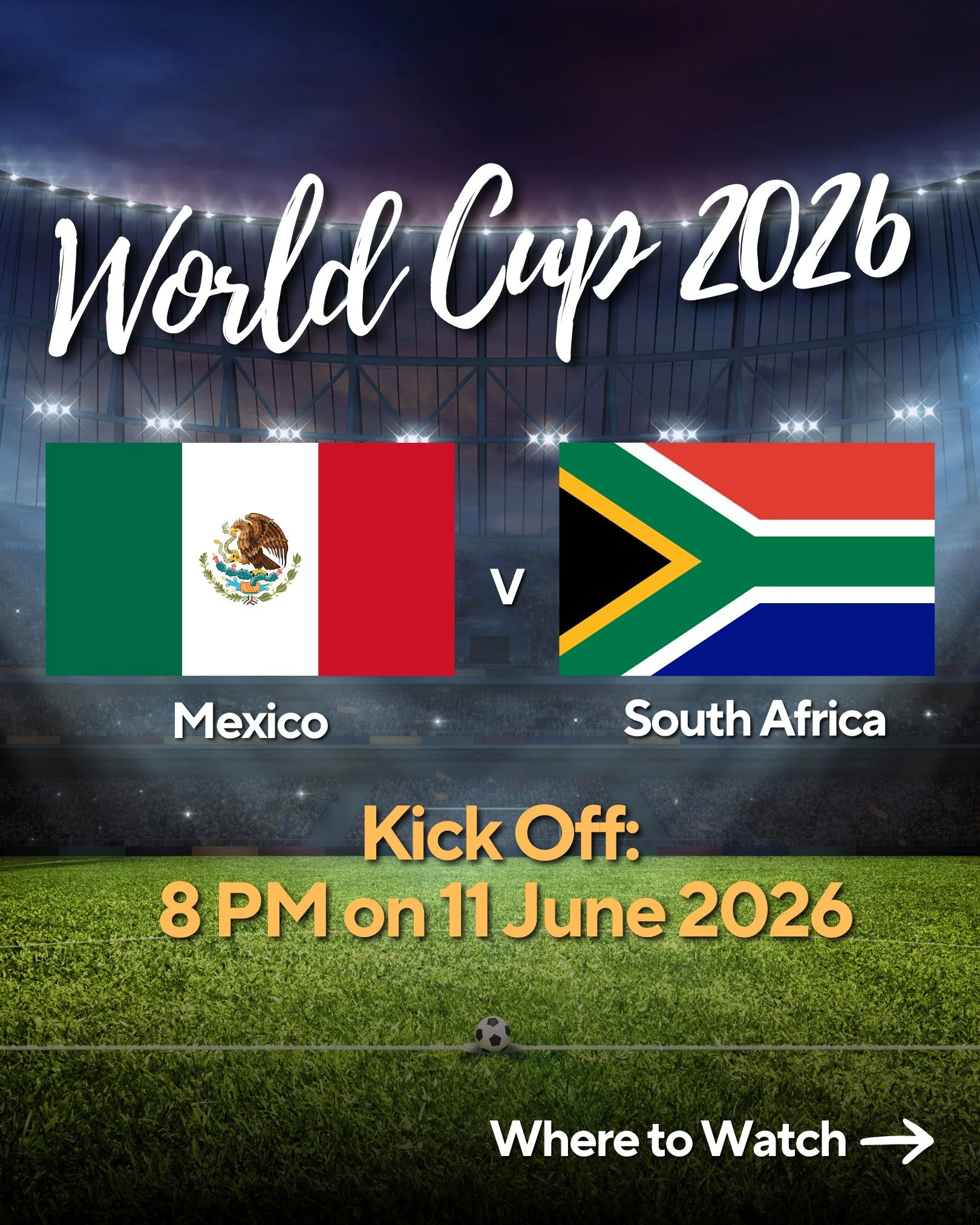 The World Cup starts Thursday ⚽️🍻

Mexico take on South Africa in the opening game &mdash; and what better way to watch it than with a cold pint, your mates, and a proper match-day atmosphere?

GetTogether makes it easy to find local pubs, bars and 