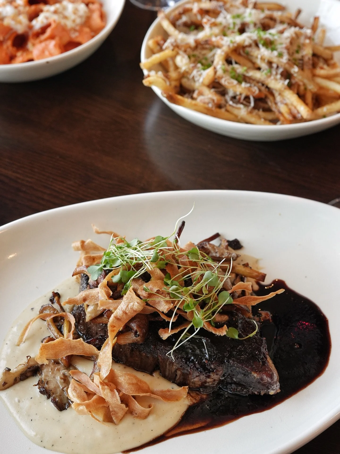 Dry-aged ribeye done right. Paired with roasted Misty Meadow mushrooms, silky pomme pur&eacute;e, and rich bordelaise. 

This is the kind of steak that demands your full attention.