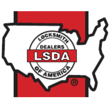 Outline of the state of Ohio with a red and black logo that reads 'LA' and 'LSDA' in the center and a red, white, and blue color scheme.