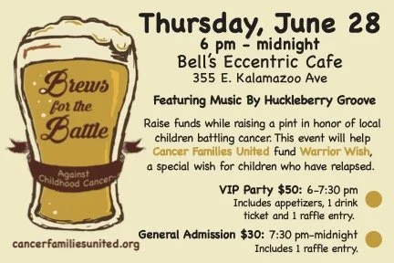 A postcard created for a fundraiser for Cancer Families United. 