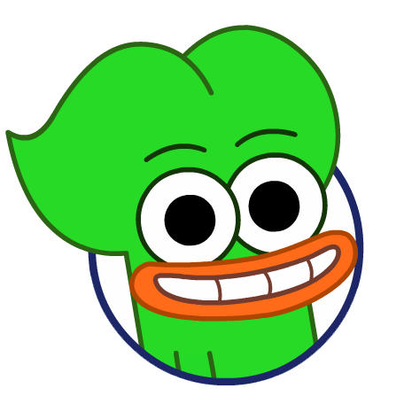 Swish the green Boogie Bird with large eyes, big orange smile, and a large leafy head.