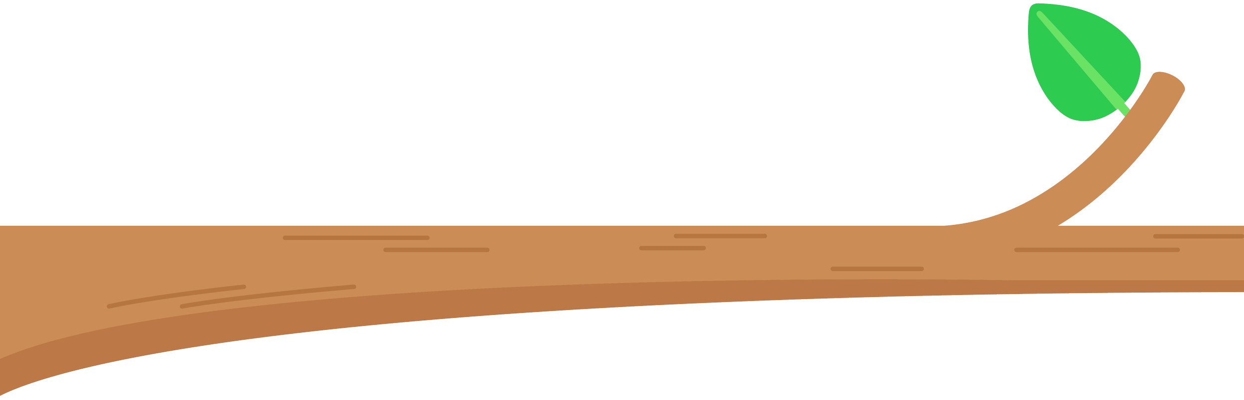 Illustration of a plant growing from a soil bed, with a leaf and a small branch.