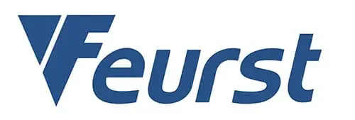 Veurst-logo sinisellä tekstillä ja grafiikalla