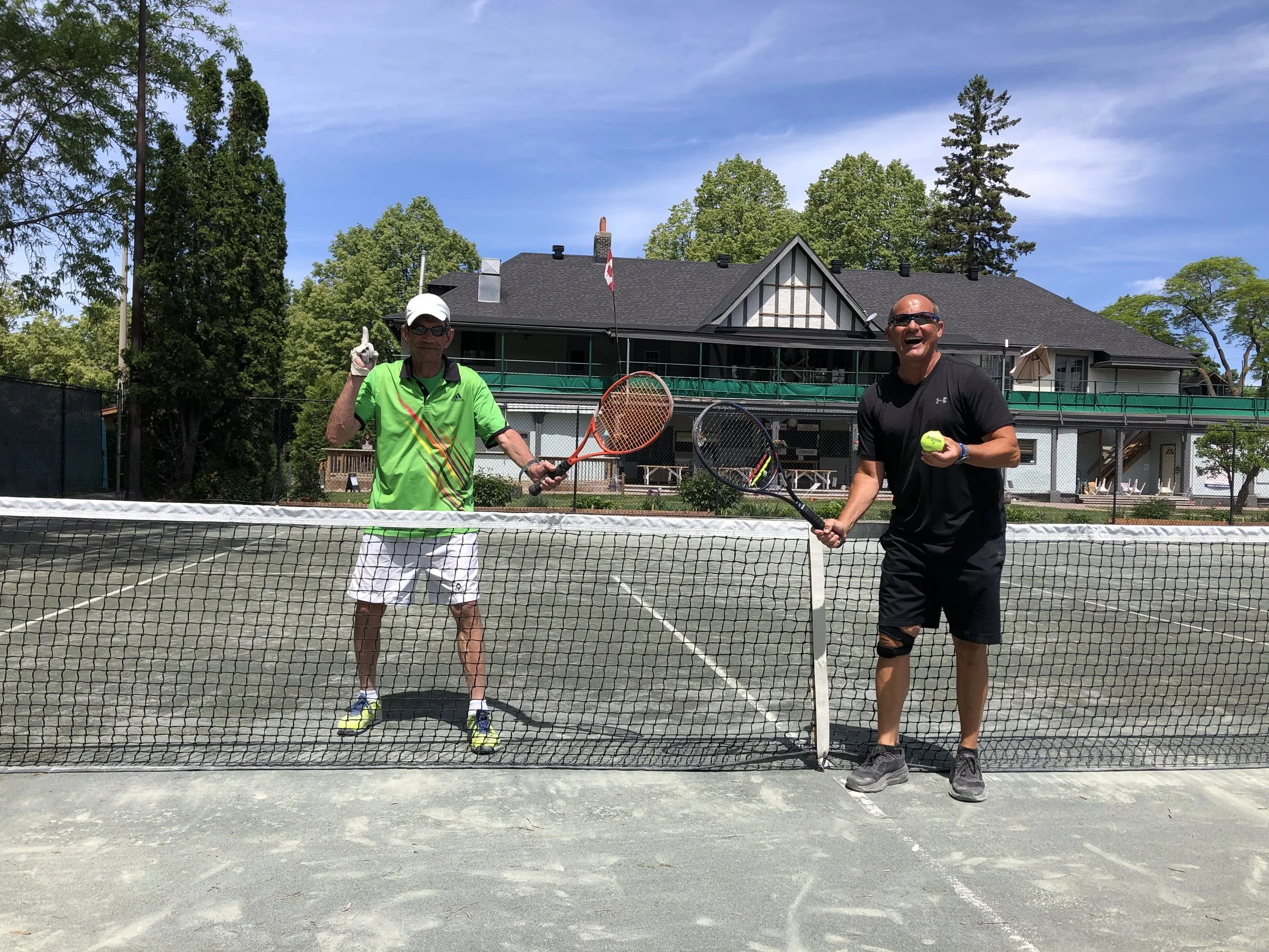 Two tennis players on courts