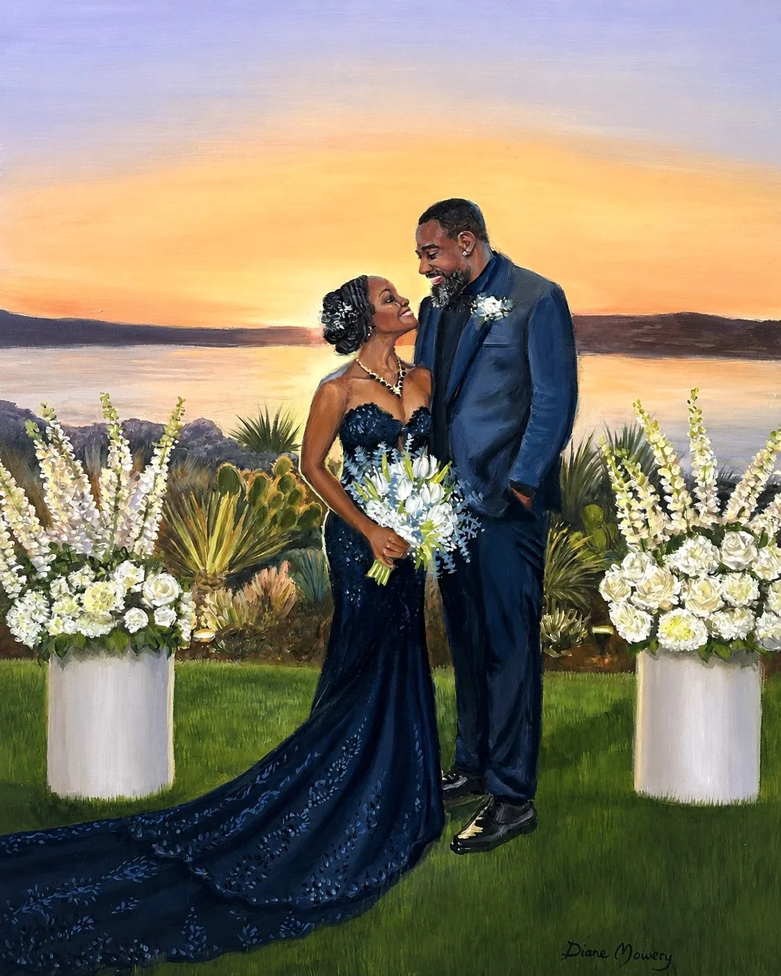 Courtney & Eugene | The Laken

Courtney and Eugene were married at The Laken overlooking the beautiful lake Travis. I painted this live during their wedding reception and finished the details afterward in my studio. I loved the warm evening light, th